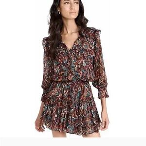 Misa Los Angeles Victoria mini dress Multicolor  with metallic- medium